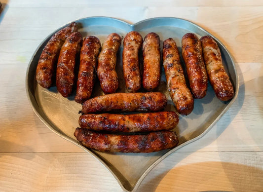 12 raw German Bratwürste + 1250g sourdough bread